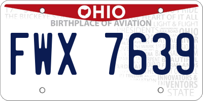 OH license plate FWX7639