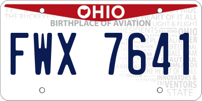 OH license plate FWX7641