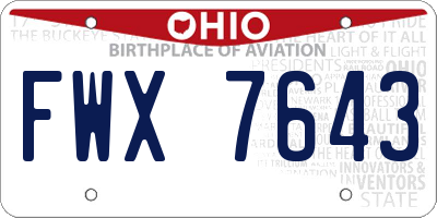 OH license plate FWX7643