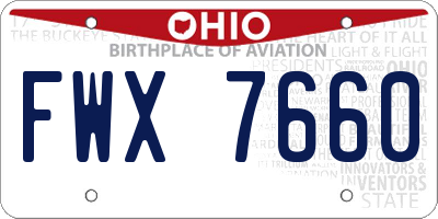 OH license plate FWX7660