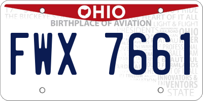 OH license plate FWX7661