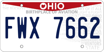OH license plate FWX7662