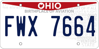 OH license plate FWX7664