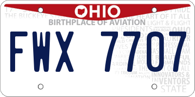 OH license plate FWX7707