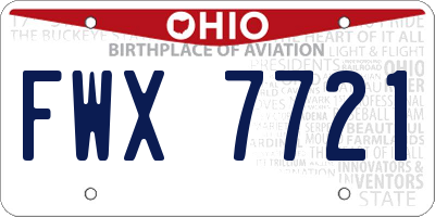 OH license plate FWX7721