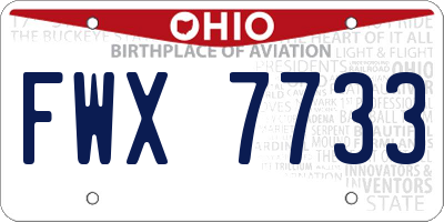 OH license plate FWX7733