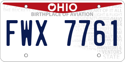 OH license plate FWX7761