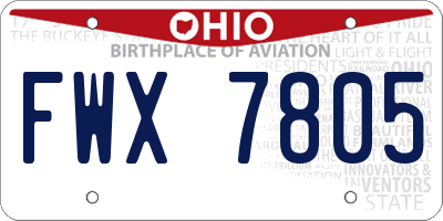 OH license plate FWX7805