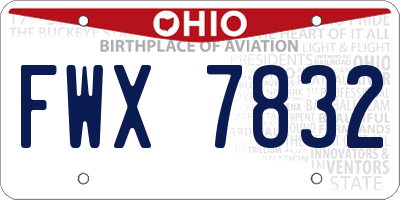 OH license plate FWX7832