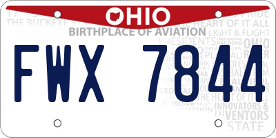 OH license plate FWX7844