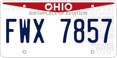 OH license plate FWX7857