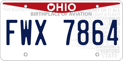 OH license plate FWX7864