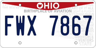 OH license plate FWX7867