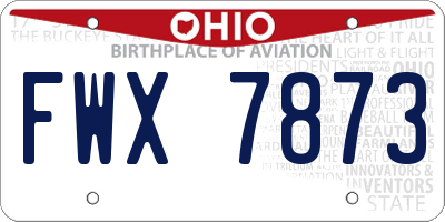 OH license plate FWX7873