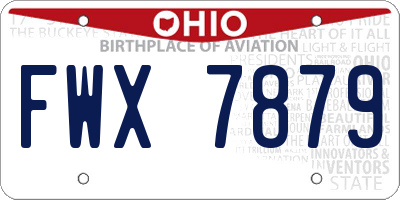 OH license plate FWX7879