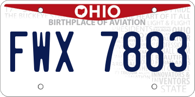 OH license plate FWX7883