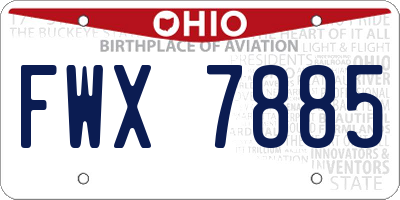 OH license plate FWX7885