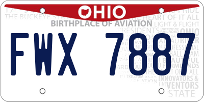 OH license plate FWX7887