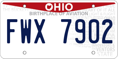 OH license plate FWX7902