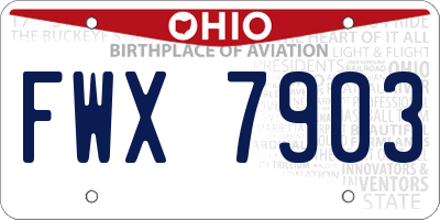 OH license plate FWX7903