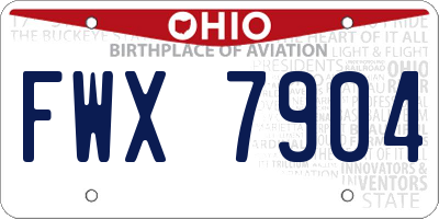 OH license plate FWX7904