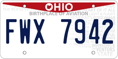 OH license plate FWX7942