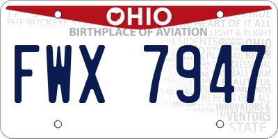OH license plate FWX7947