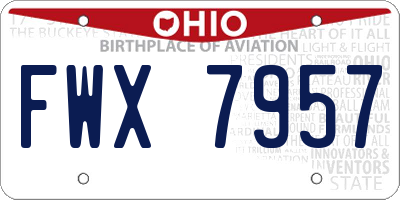 OH license plate FWX7957