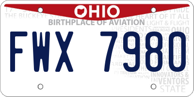 OH license plate FWX7980