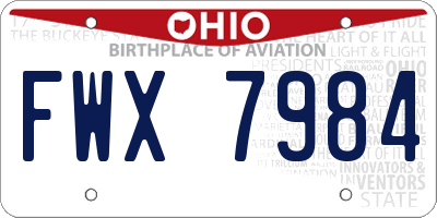 OH license plate FWX7984