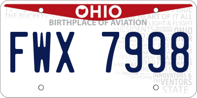 OH license plate FWX7998