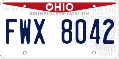 OH license plate FWX8042