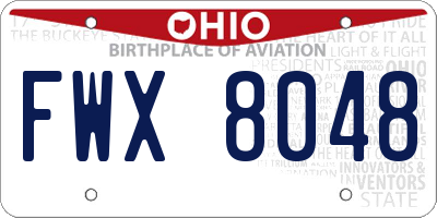 OH license plate FWX8048