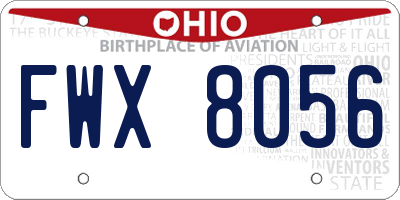 OH license plate FWX8056