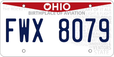 OH license plate FWX8079