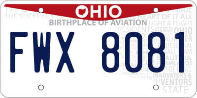 OH license plate FWX8081