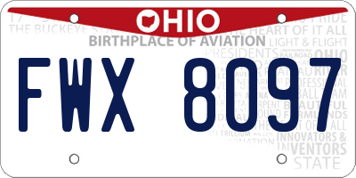 OH license plate FWX8097
