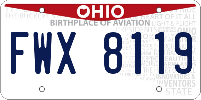OH license plate FWX8119