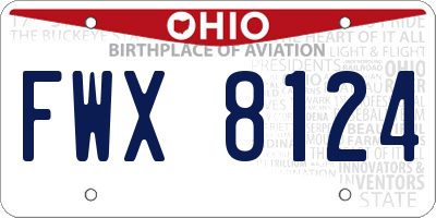 OH license plate FWX8124