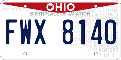 OH license plate FWX8140