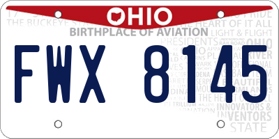 OH license plate FWX8145