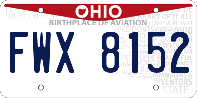 OH license plate FWX8152