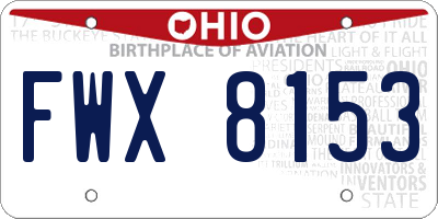 OH license plate FWX8153