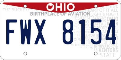 OH license plate FWX8154