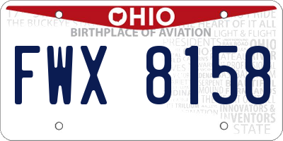 OH license plate FWX8158