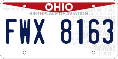 OH license plate FWX8163