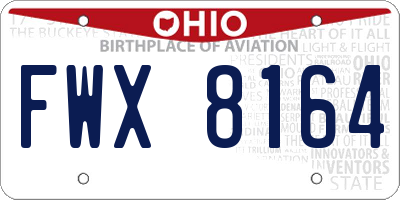 OH license plate FWX8164