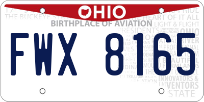 OH license plate FWX8165