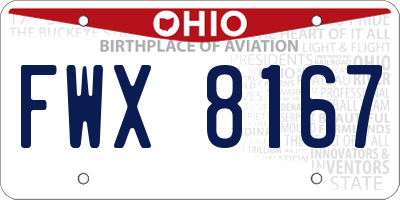 OH license plate FWX8167