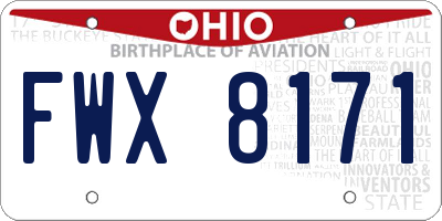 OH license plate FWX8171